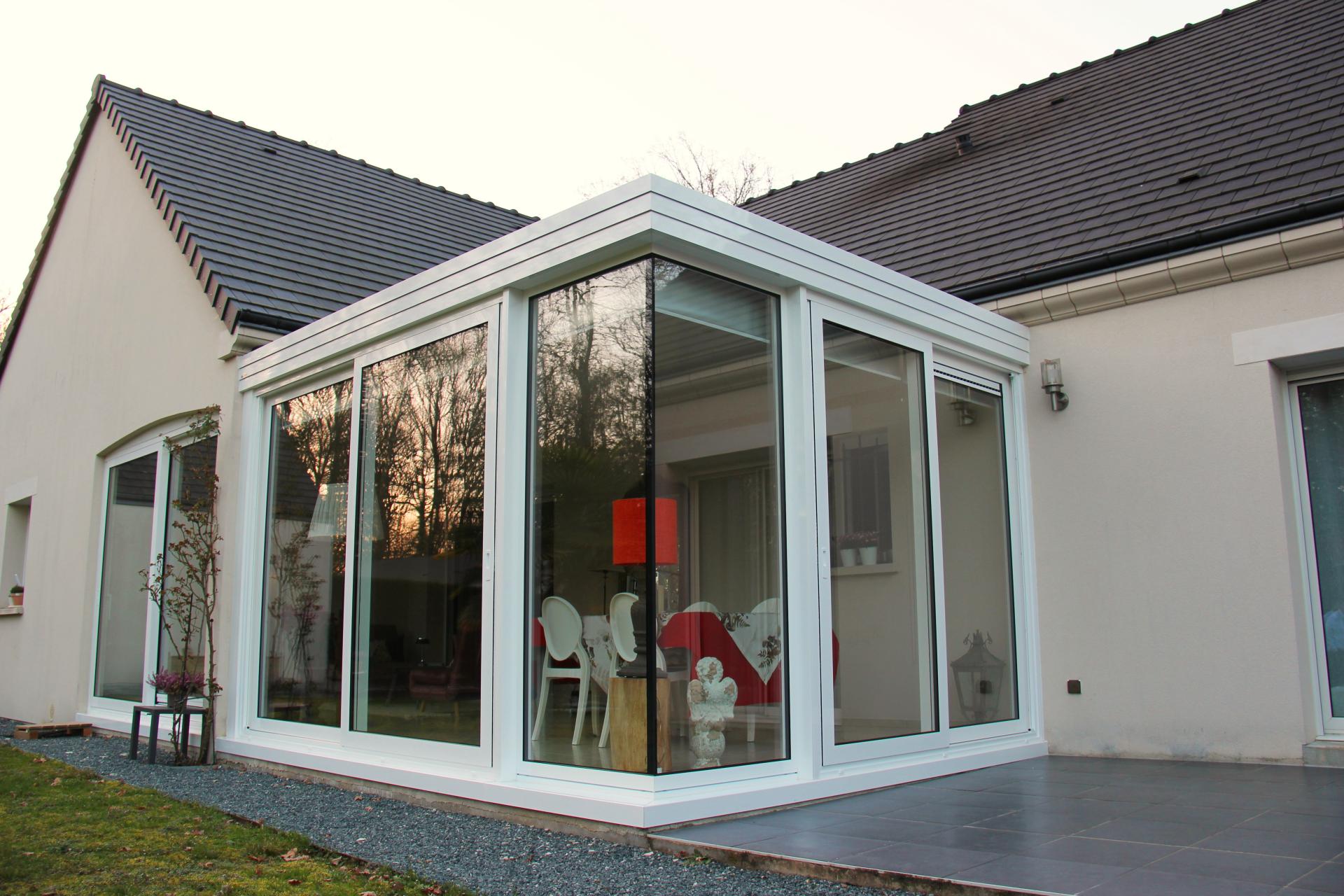 Véranda extension à toiture plate 